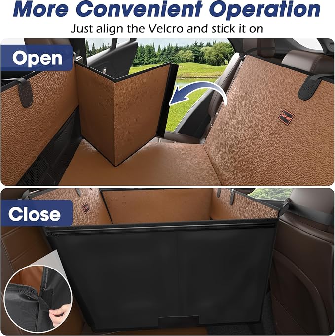 FURTIME XL Dog Car Seat, Upgraded PU Leather Back Seat Extender with Hard Bottom, Waterproof Pet Car Seat Cover for Large Medium Sized Dog, Pet Hammock for Cars, SUVs, Trucks, Brown - Image 6