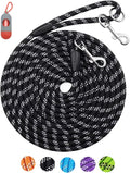 Long Rope Leash for Dog Training 10FT 16FT 30FT 50FT 100FT, Reflective Threads Check Cord Dog Long Line Leash for Large Medium Small Dogs, Dog Tie-Out Cable for Playing, Camping, or Backyard by Lanwandeng