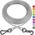 XiaZ Dog Tie Out Cable, Heavy Duty Dog Chains for Outside with Lockable Hook, Pet Runner Cable Leads for Yard, Dogs Line Tether for Small Medium Large Dogs Up to 250 LBS (30FT, Silver) by XiaZPet