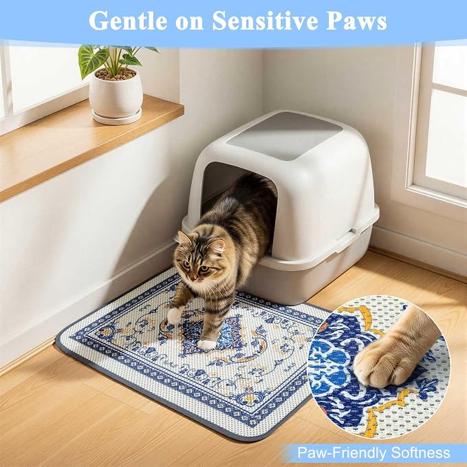 Unicorn Catcher 33"x22" Cat Litter Mat Machine Washable Litter Trapping Pad | Kitty Paw Friendly Padding With Breathable 3D Air Mesh Technology And A Non-Slip Base To Keep Home Floors Debris-Free - Image 4