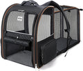 Large Cat Backpack Carrier Expandable Pet Carrier Backpack for Small Dogs Medium Cats Fit Up to 18 Lbs, Dog Backpack Carrier, Foldable Puppy Backpack Carrier for Travel, Black by LEKEBOBOR