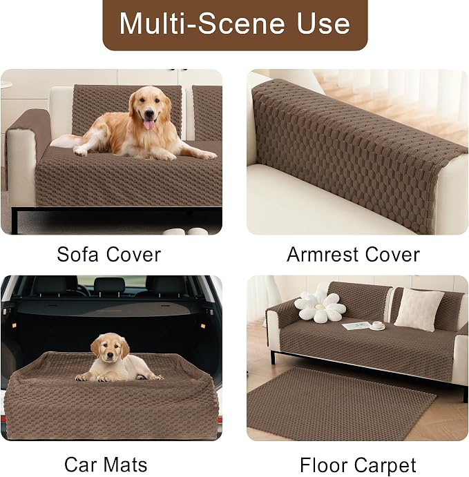 Foxdecor Couch Cover for Dogs Sofa Covers Non Slip Couch Pad Pet Friendly | Pet Couch Covers Washable Sofa Protector, Furniture Cover Couch Seat Protector for Living Room, Chocolate 28x82 Inch - Image 5