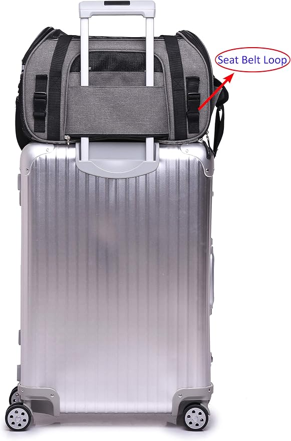 EliteField Soft-Sided Pet Carrier for Cats & Small Dogs (3-Year Warranty) | Airline Approved, Removable Bed & Cover, Built-In Leash, Luggage Sleeve, Seat Belt Loop, Waterproof, Durable, Foldable - Image 5