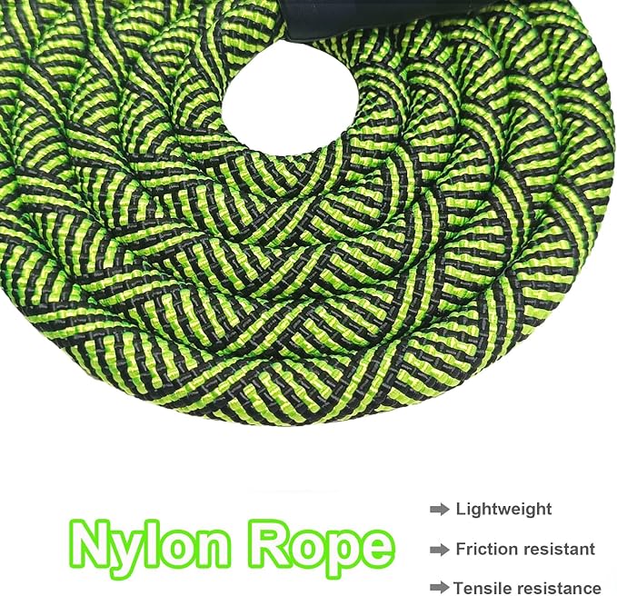 MayPaw Heavy Duty Rope Dog Leash, 6/8/10FT Nylon Pet Leash, Soft Padded Handle Thick Lead Leashes for Large Medium Dogs Walking Training Jogging (Green Black, 1/2" * 6') - Image 3