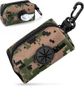 Poop Bag Holder for Leash, Large Opening Soft Fabric Doggy Waste Bag Dispenser with Zipper Camouflage Pattern Pouch for Easy Pull Out, Pet Poop Carrier with Clip for Retractable Leash Walking by Vin+Beauty