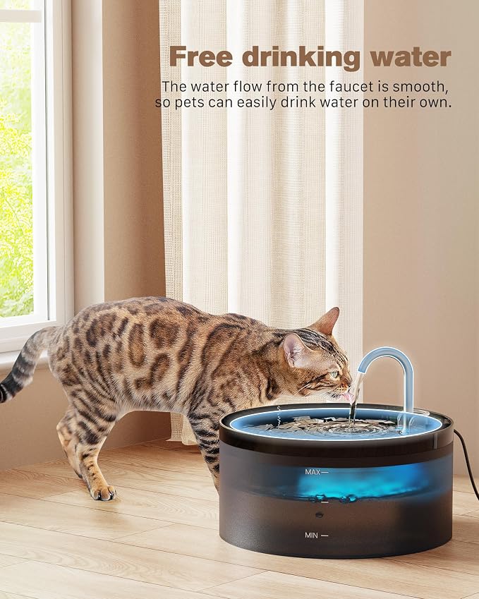 Cat Water Fountain: 108oz/3.2L Cat Fountain Super Silent Pet Drinking Dispenser - Water Fountains for Kitty Indoor - Quiet Pump and Faucet Design - Suitable for Cats and Dogs - BEMOONY | BPA-Free Pet Water Fountain - Water Fontains for Cats Indoor - Su... - Image 7