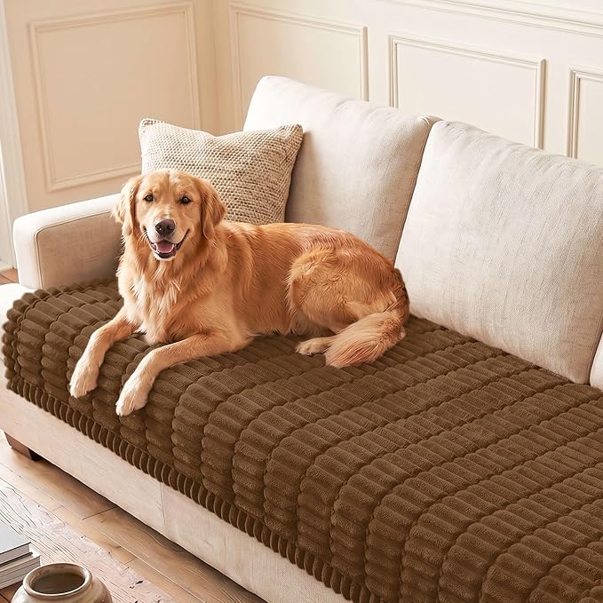 hyha Couch Cover for Dogs, Washable Non Slip Plush Flannel Sofa Protector | Thick Flannel, Anti-Slip Backing, Pet Hair & Scratch Protection, Fits Sofa & Loveseat (35.4" x 70.9") by hyha