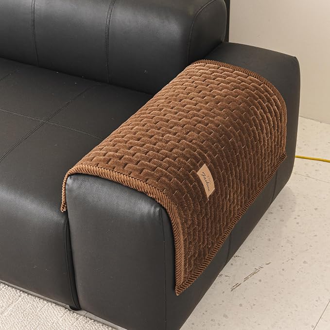 Couch Covers for Dogs Washable, Velvet Dog Couch Cover Protector, Fuzzy Plush Pet Sofa Cover for Backrest Armrest, Sofa Covers for Pets(1,Dark Brown,27.6"x27.6",Single Seater) - Image 2