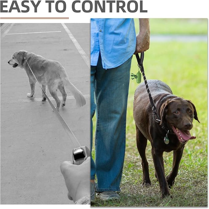 PUPTECK Reflective Short Dog Leashes 3 Pack for Walking and Training | Heavy Duty Clip with Soft Padded Handle for Medium Large Dogs Traffic Control - Image 6