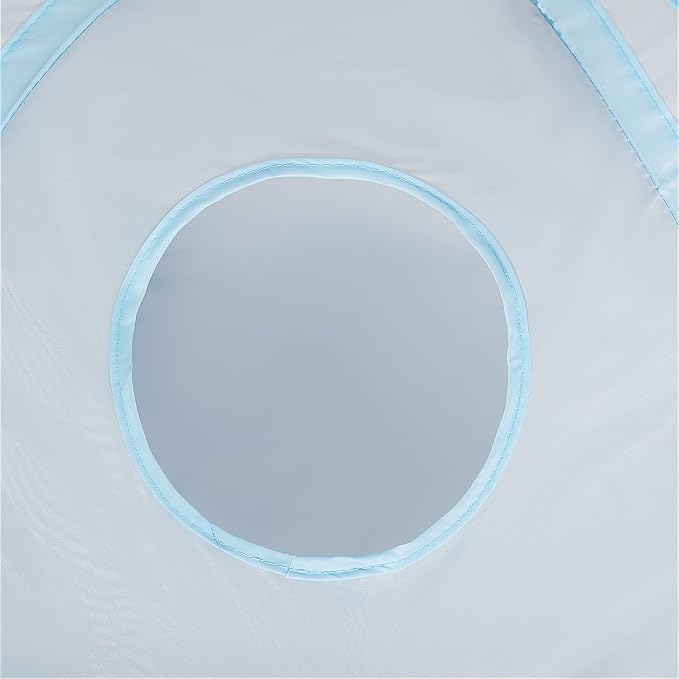 Tempcore Cat Tunnel for Indoor Cats, 3 Way Collapsible Pet Play Tunnel with Teaser Wand, Peek Holes & Hanging Ball, Interactive Tube for Kittens & Rabbits, Light Grey&Blue - Image 5