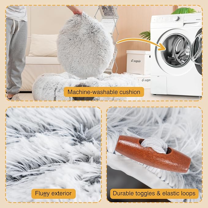 Avont Cat Tunnel Bed, Washable Cushion, Large 3-in-1 Play Tube for Cats | Play, Rest & Snuggle | Spacious for Big Cats | Durable Toggle Design | Removable Washable Cushion | Grey - Image 7