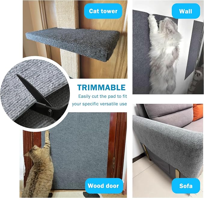 Self Adhesive Cat Scratch Mat to Protect Furniture from Claws Scratching | 16 x 78 in Couch Corner Protector,Customizable Size Scratch Pad - Image 6