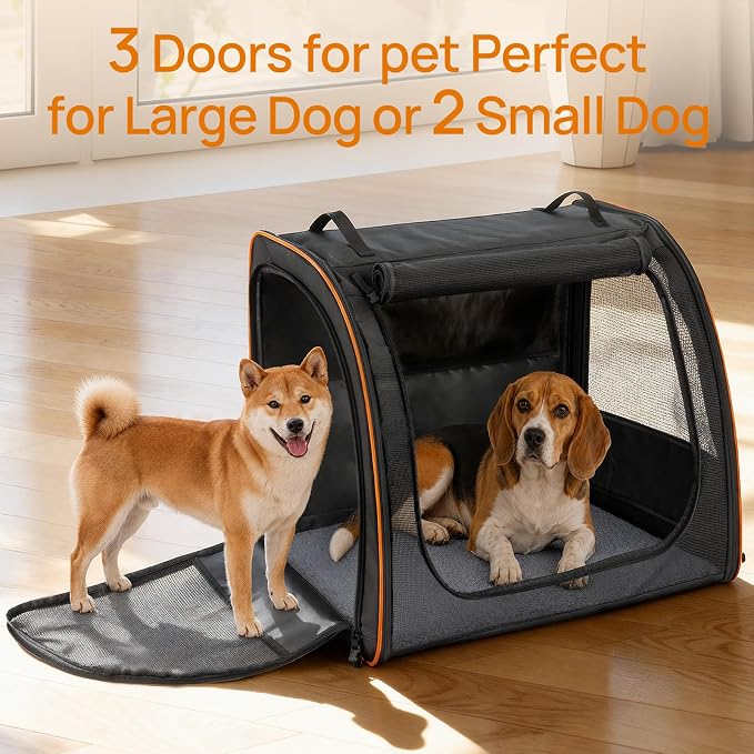 Dog Car Seat, Enclosed Carrier for Pets Travel Safety Dog Crate Soft-Sided Covered Car Kennel Carrier for Backseat for Medium Dogs - Image 5