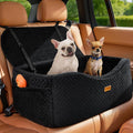 BLVRYVIO Large Dog Car Seat for Medium Sized Dogs Under 55lbs or 2 Smalls | Double Pet Booster Dog Seat for Car with 4" Memory Foam for Back Seat, Triple Safety Belts, Storage Pockets, Washable, Black by BLVRYVIO