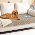Smiry Waterproof Reversible Pet Couch Covers for Dogs | Pet Friendly, Soft Fabric, Washable Sofa Furniture Protector for Dogs Cat Kids, Checkered (30"x70", Taupe/Beige) by Smiry