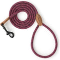 Mile High Life Dog Leash with Genuine Leather-Wrapped Ends, 4/5/6FT | Tangle-Free 360° Swivel Clasp Heavy Duty Rope Leash | Small Medium Large Dogs | Daily Walking (Rose Red, 60 Inch, 1/3") by MileHighLife