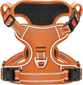 Timos Dog Harness Small Sized, Neck Quick Release with 3 Buckles, Orange, S | Easy On & Off, No Pull No Choke, Adjustable Reflective Soft Padded, Front & Back 2 Clips and Handle for Walking Training by Timos