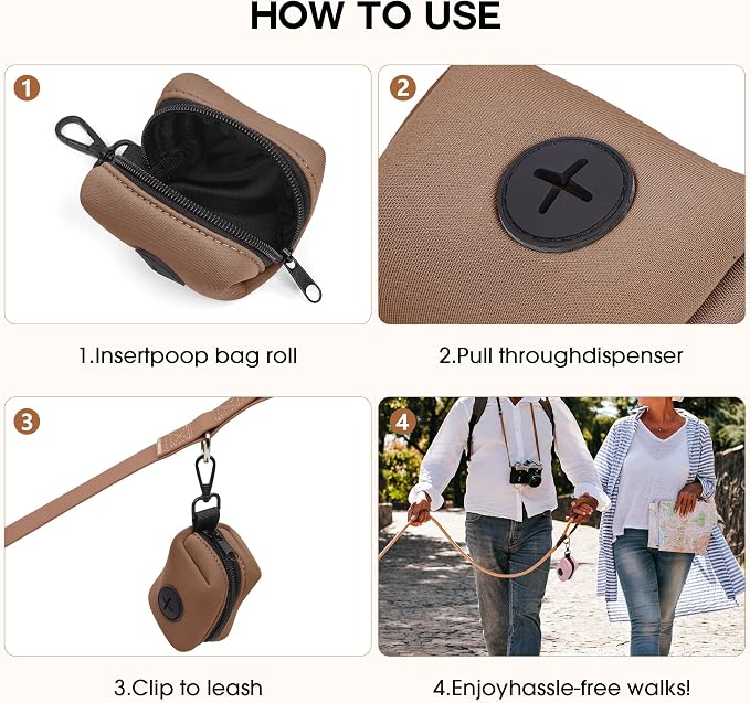 Wolfone Dog Waste Bag Holder Leash Poop Bag Dispenser with Secure Clip | Secure Clip Design Durable & Odor-Free Universal Bag Fit Lightweight & Portable Stylish Color Options - Image 4