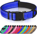 Joytale Reflective Dog Collar, Adjustable Neoprene Padded, Navy Blue M | Breathable Nylon for Medium Dogs, No Chafing on Walks and Backyard Play, All-Day Comfort, Metal D-Ring, Night Safety by Joytale