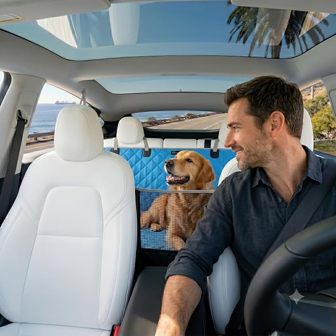 Dog Seat Cover for SUV and Small Truck, Waterproof Car Hammock Heavy Duty Back Seat Cover for Dog with Mesh Window Durable Scratchproof Pet Car Seat Protector for Rav4 CR-V Jeeps - Image 2