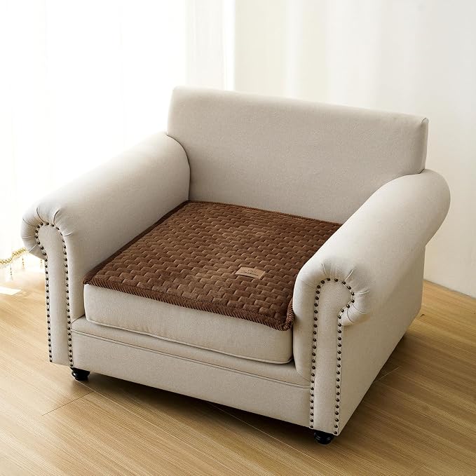 Couch Covers for Dogs Washable, Velvet Dog Couch Cover Protector, Fuzzy Plush Pet Sofa Cover for Backrest Armrest, Sofa Covers for Pets(1,Dark Brown,27.6"x27.6",Single Seater) by PJLZJFBY