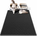Pieviev Litter Mat, Double-Layer Waterproof Trapping Mat, 36" x 30" Black | Honeycomb Design Catches Scattered Particles to Stop Tracking, Urineproof Base Protects Floors, Easy to Clean by Pieviev