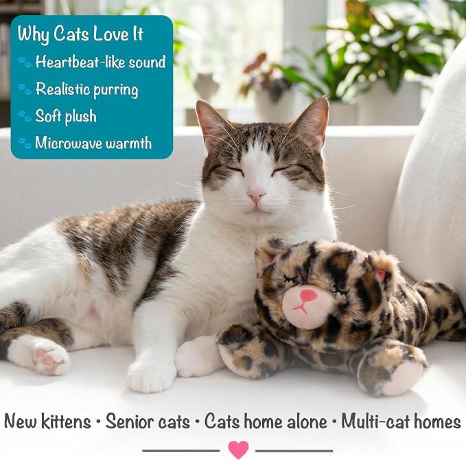 Catstages Calming Kitty Pal Interactive Companion Plush Cat Toy, 11" | Purring, Heartbeat-Like Sound, Warming Pouch, Soft Cuddly Plush, Sense of Security, Soothing Comfort for Cats & Kittens - Image 5
