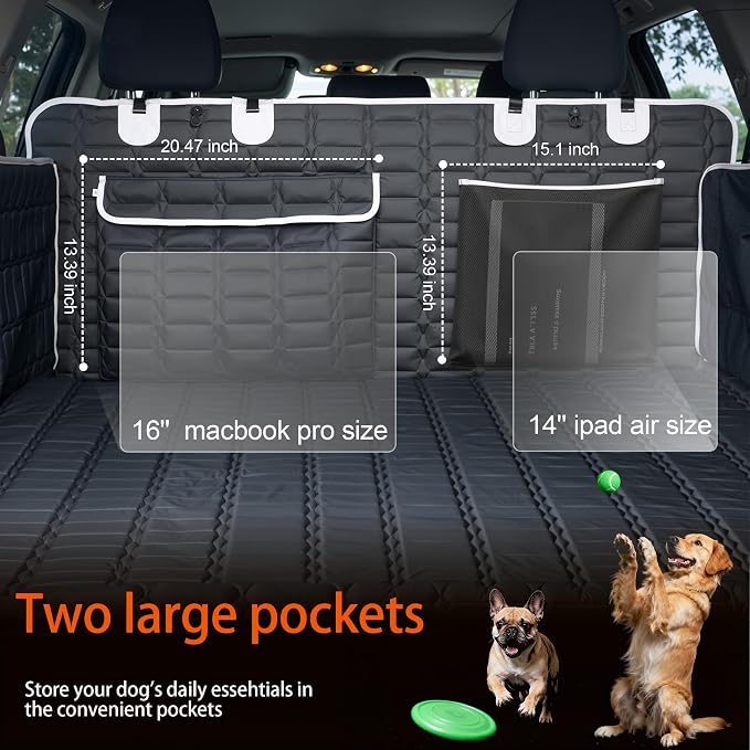 SUV Cargo Liner for Dogs, Waterproof Dog Trunk Cover with Bumper Flap | Large Pet Cargo Cover with Side Flaps& Pocket ,Dog Seat Cover with Non-Slip Mat Protect seats from Scratches, Pet hair &Dirt - Image 2