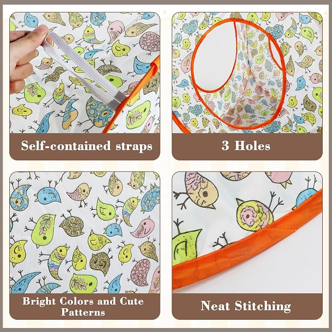 Andiker Cat Tent, 3 Holes Safe and Strong Cute Cats Tunnel Collapsible Easy to Carry Cat House for Indoor Cats Kittens Hiding Playing Training Sleeping (Square Bird) - Image 3