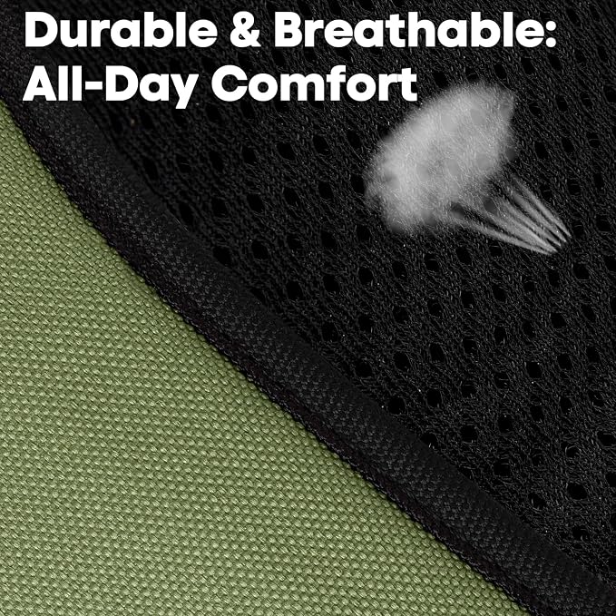 PoyPet No Pull Dog Harness Large, Reflective Vest with Front Clip & Handle | Easy On/Off, No Choke, Adjustable, 2 Leash D-rings, Soft Padded, Breathable, Oxford, for Walking Training, L, Military Green - Image 7