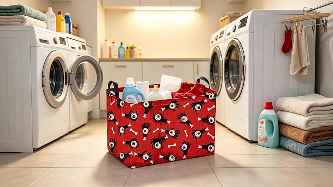 Sanjiaofeng Rectangular Halloween Ghost Hand Storage Basket,Trick or Treat Basket for Kids,Halloween Candy Storage Baskets with Handles(Ghost Hand) - Image 5