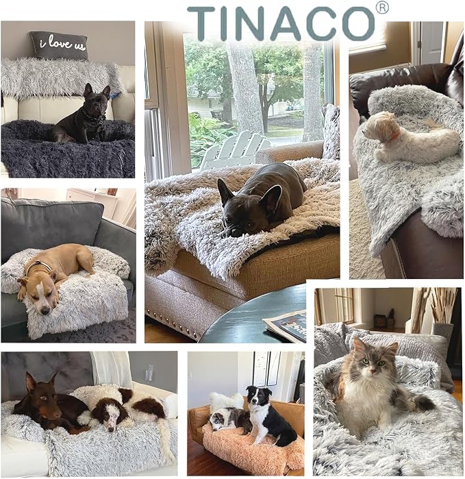 Calming Dogs/Cats Bed Mats, Dog Pad Washable Removable Couch Cover, Plush Long Fur Mat for Pets, Waterproof Lining, Perfect for Small, Medium and Large Dogs and Cats (Dark Gray, 59"x39") - Image 3