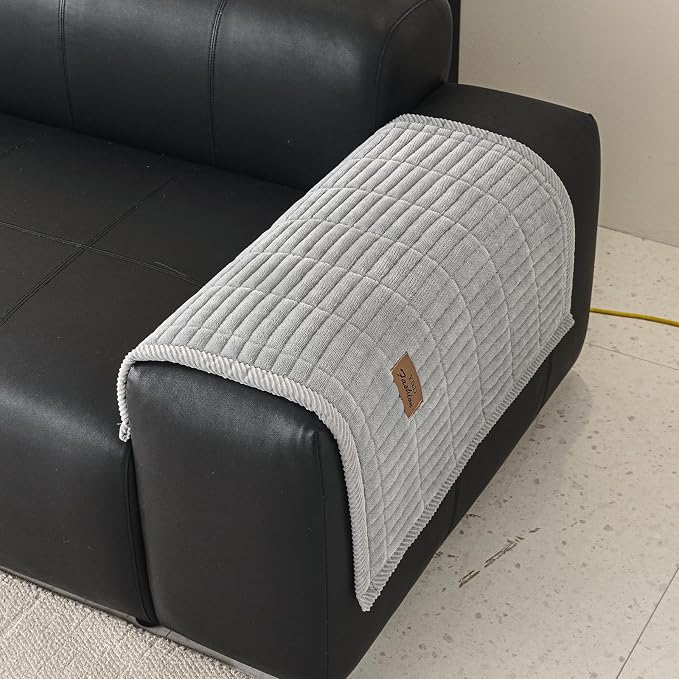 Couch Covers for Dogs, Velvet Dog Couch Cover, Pet Couchs Covers for Backrest & Armrest, Couchs Protector for Dogs, Sofa Cover for Pets Washable(1PC,Light Grey,27.6"×27.6",Single Seater) - Image 2