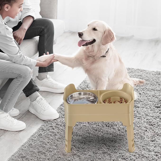 4-in-1 Elevated Dog Bowls with Adjustable Stand, Slow Feeder Licking Plate - Image 8