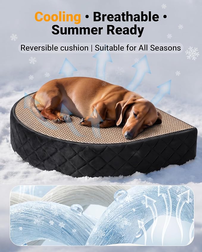 【Master Crafted for Medium Dogs】 PetDance Dog Car Seat with Anti-Tip Design | Cooling Cushion Dog Car Bed for Medium & Small Dogs Up to 40 lbs, 30% Extra Spacious, Anti-Slip Base, Premium Matte Black - Image 2
