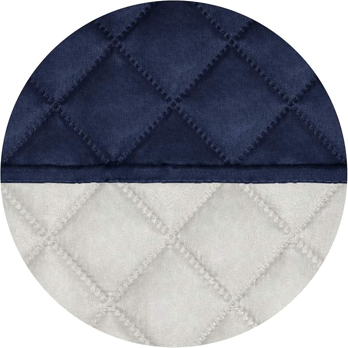 PureFit Reversible Quilted Sofa Cover, Water Resistant Medium Slipcover Furniture Protector, Washable Couch Cover with Non Slip Foam and Elastic Straps for Kids, Dogs, Pets (Loveseat, Navy/Ivory) | Navy/Ivory, Water Resistant Couch Protector, Washable ... - Image 5