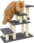 Dog Stairs & Cat Scratching Post Pet Steps for High Bed Couch | High-Strength Boards Hold up to 150 lbs for Indoor Small Cats Kittens Dogs Climbing Playing, 4 Combination Options, 4 Steps by Pawque