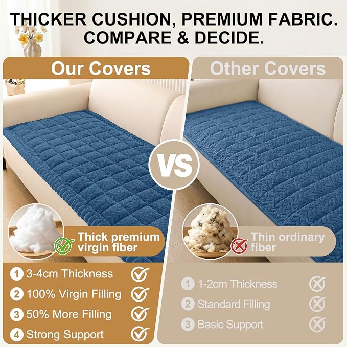 Smiry Couch Cover for Dogs, Non Slip Fuzzy Pet Sofa Arm Covers Washable | Sofa Slipcovers for Armrest & Backrest, Soft Thick Furniture Protector for Cats Dogs, Against Fur, Dirt (27.6"x27.6") - Image 4