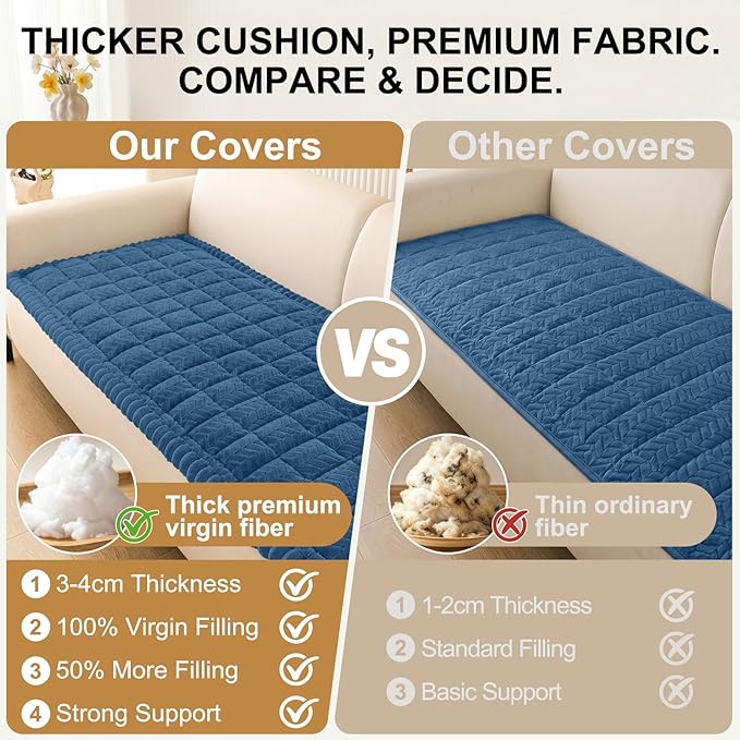 Smiry Couch Cover for Dogs, Non Slip Fuzzy Pet Sofa Covers Washable | Sofa Slipcovers for 2-3 Cushion Couch, Soft Thick Furniture Protector for Cats Dogs, Against Fur, Dirt, Scratch (35.4"x63") - Image 4