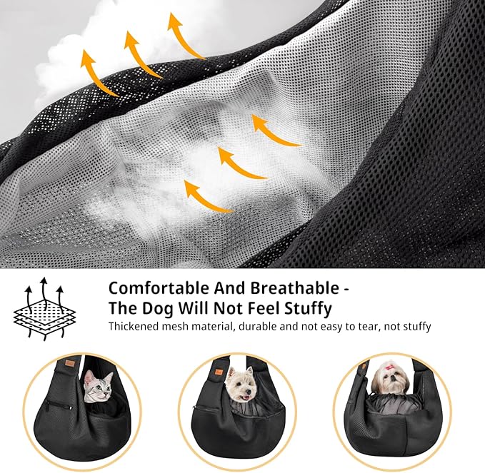 CUBY Dog and Cat Sling Carrier - Hands Free Reversible Pet Papoose Bag - Soft Pouch and Tote Design - Suitable for Puppy, Small Dogs Cats Outdoor - Image 3