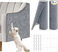2 Pcs Total 78.8"x15.8" Cat Scratch Mat, Cat Scratch Couch Furniture Protector, Trimmable Self-Adhesive Cats Scratch Pads, DIY Cat Scratcher for Wall Protector and Covering Cat Tower (Light Grey) by Unknown