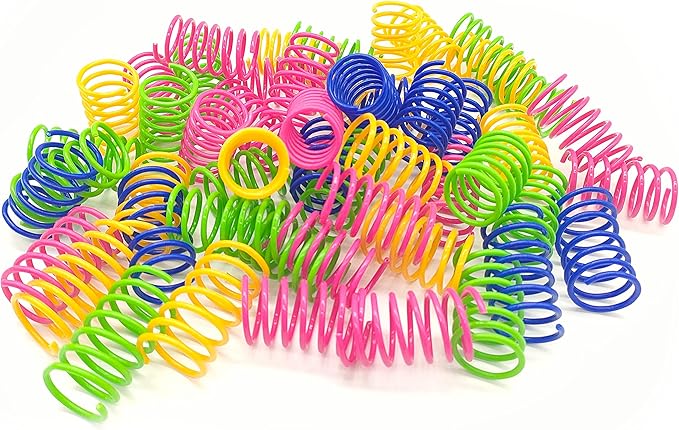 Cat Spring Toys 30 Packs, Plastic Colorful Springs Cat Toys for Cat Kitten Pets, Interactive Cat Toys for Indoor Cats and Kitten - Image 6