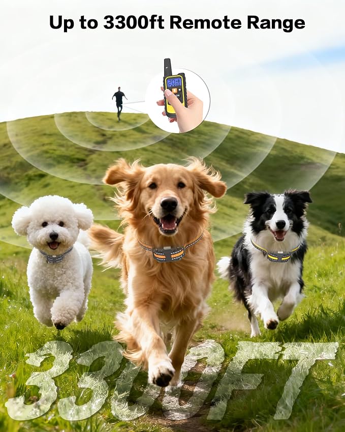 3 Pack Dog Training Collar – Remote Dog Shock Collars with Beep, Vibration and Safe Shock Modes, Rechargeable IP67 Waterproof E-Collars for Small, Medium & Large Dogs with LED Night Light - Image 4