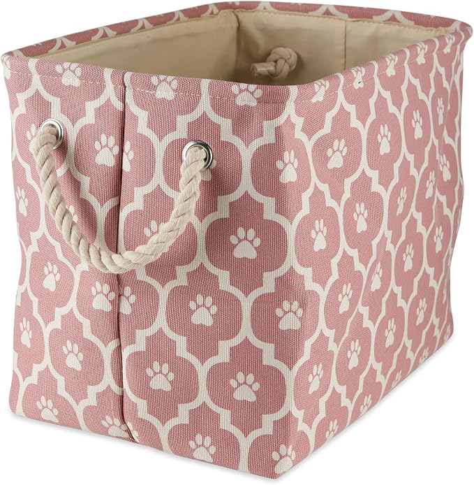 Bone Dry 6192 Pet Storage Collection Lattice Paw Print, Medium Rectangle, Rose by BoneDry