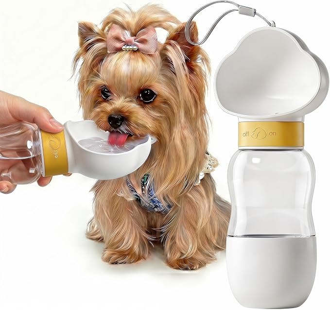 Portable Dog Water Bottle, Travel Bowls, Doggy Food Container | Puppy Drinking Bottle Dispenser | Small Dogs Needs | Gift for Dog Lover | Pet Travel Essentials Boy Dog Accessories by Unknown