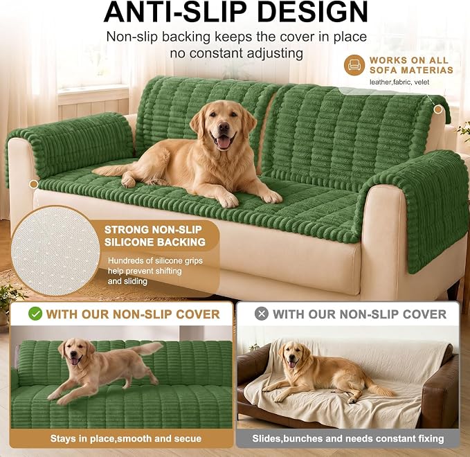 Smiry Couch Cover for Dogs, Non Slip Washable Sofa Protector for Pets | Soft Furniture Cover for Leather & Fabric Couches, Cozy Protect Against Fur, Dirt & Messes, Pet Friendly, 27.6"x27.6" - Image 10