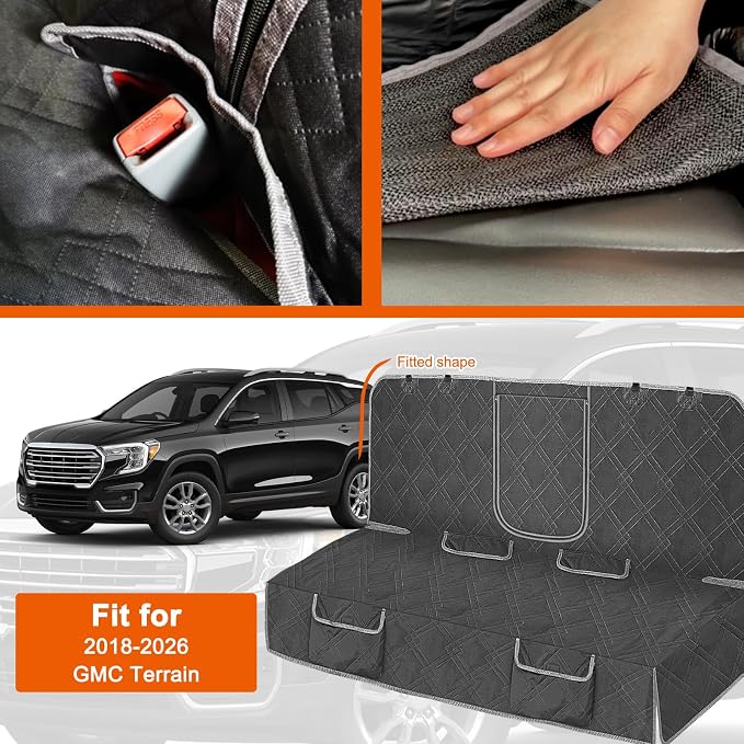 Dog Car Seat Cover Fit for 2018-2026 GMC Terrain | Waterproof Pet Bench Seat Cover for Back Seat, 600D Heavy Duty Scratch Proof Nonslip Truck Seat Covers for Dogs - Image 2
