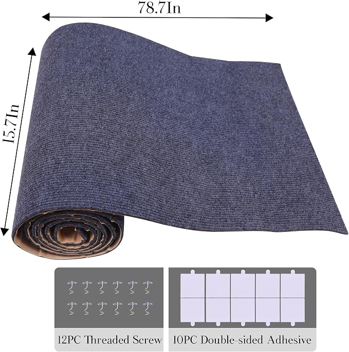 15.7'' x 78.7'' Cat Scratch Furniture Protector Cat Wall Scratcher Mat AdhesiveTrimmable Cloth Couch Anti-Scratch Cover DIY Climb Couch Protector from Claws, Replacement Pads，Grey - Image 7