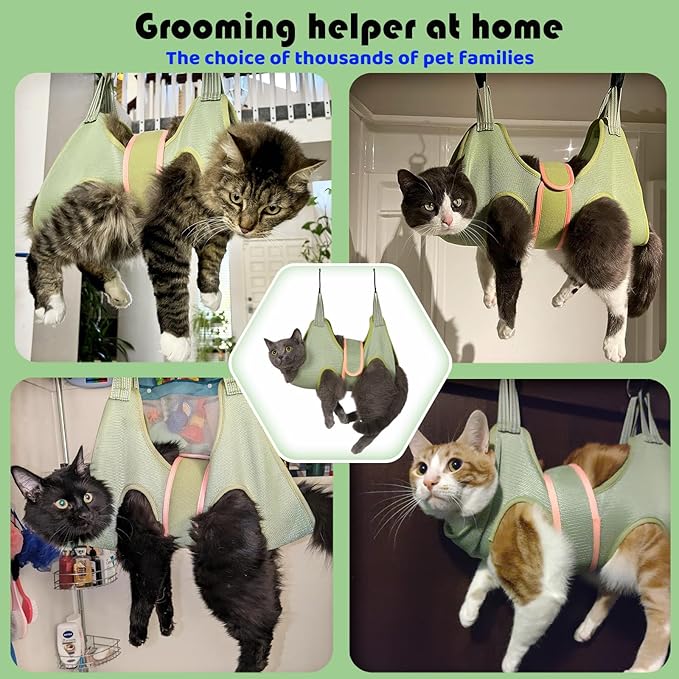 Guzekier Cat Grooming Hammock Harness for Cats, Cat Nail Clipper - Image 3