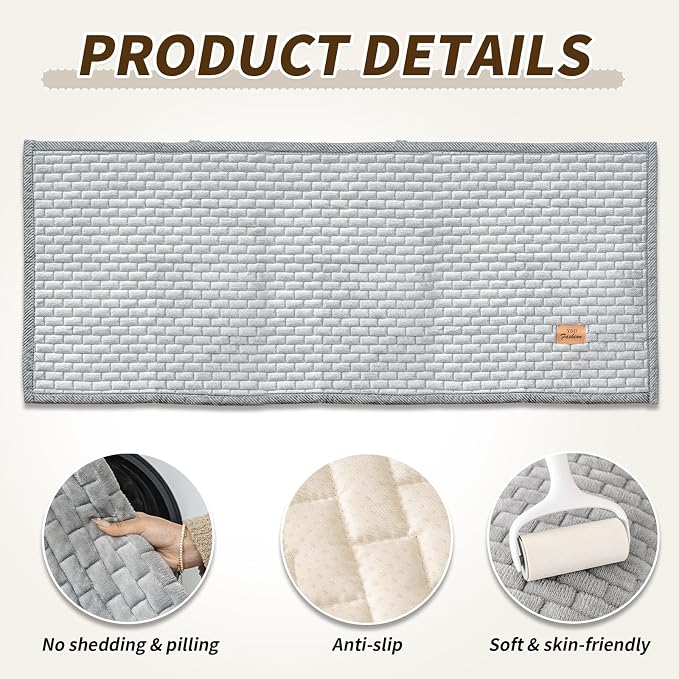 Couch Covers for Dogs Washable, Velvet Dog Couch Cover Protector, Fuzzy Plush Pet Sofa Cover for 3-4 Cushion Couch, Sofa Covers for Pets(1PC,Light Grey,27.6"x94.5",3-4 Seater Sofa Pad Cover) - Image 3